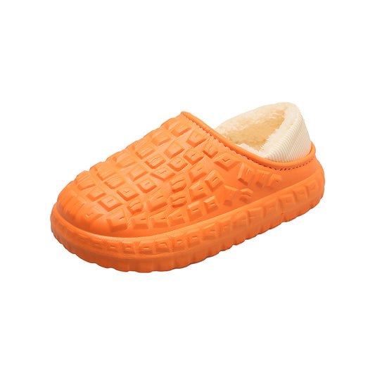 Winter lovers waterproof cotton slippers with fleece