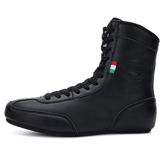 QJ-2109 Genuine Leather Boxing Shoes