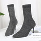 Women's Stiletto Elastic Mesh Sock High Heels